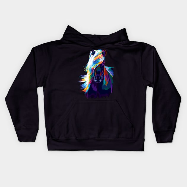 Horse Wpap Pop Art Kids Hoodie by SiksisArt